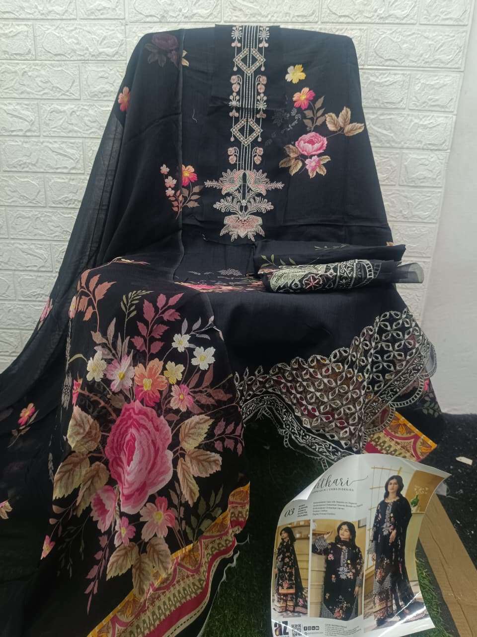 ZOHAIB TEXTILES SUNSHINE PRINTKARI EDITION EMBROIDERED SHIRT TYPE PAKISTANI SUIT EXPORTER